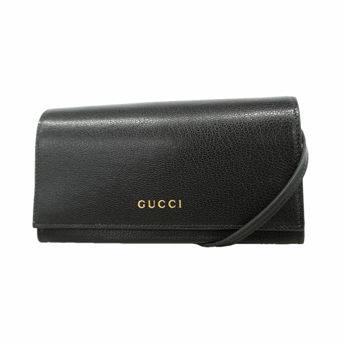 【6ke5591】グッチ ショルダーバッグ レディレタリング 874731 レザー ブラック ゴールド金具【中古】レディース