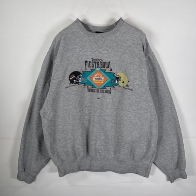 古着 00’s/00年代 ナイキ NIKE スウェット トレーナー クルーネック フットボール スポーツ M グレー メンズ