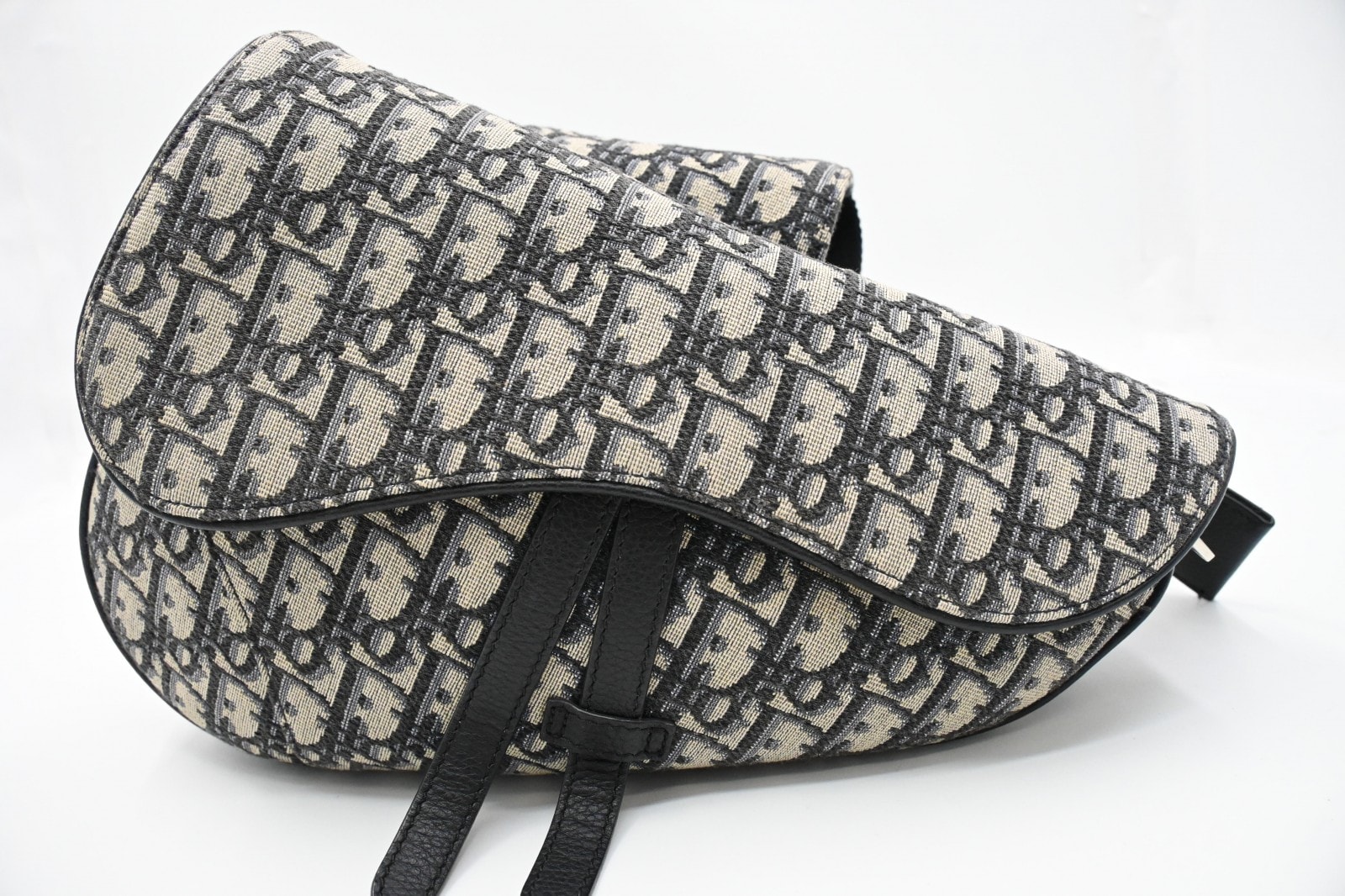 ディオール サドルバッグ オブリーク キャンバス ネイビー