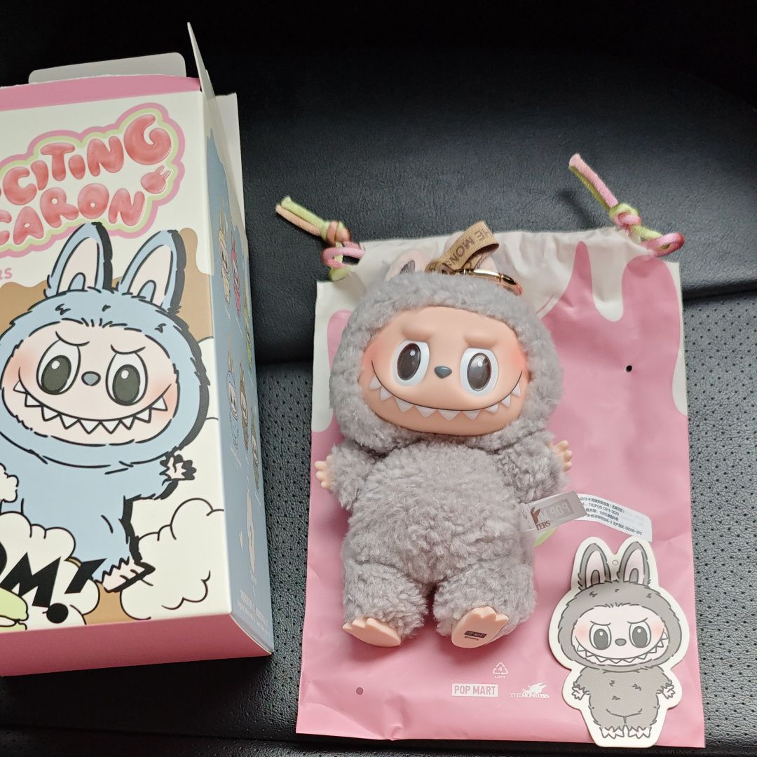 POP MART THE MONSTERS (LABUBU) Exciting Macaron Plush Series SESAME BEAN