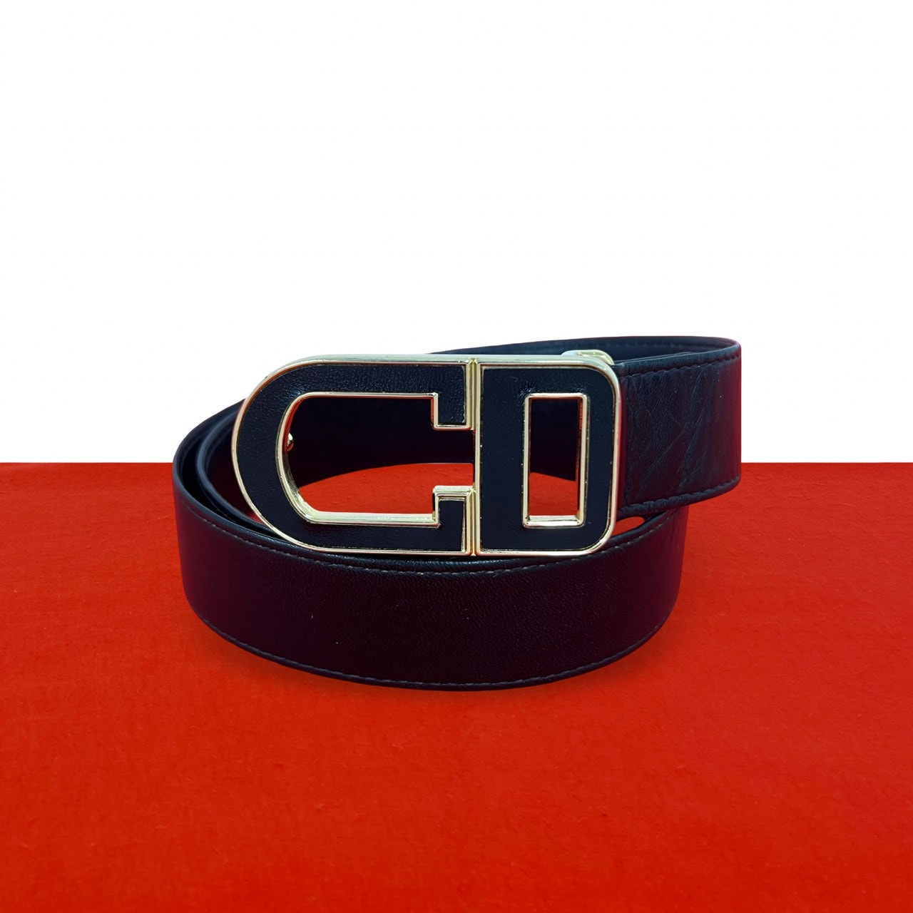 Christian Dior ディオール CD ロゴ レザー ベルト ブラック
 36652