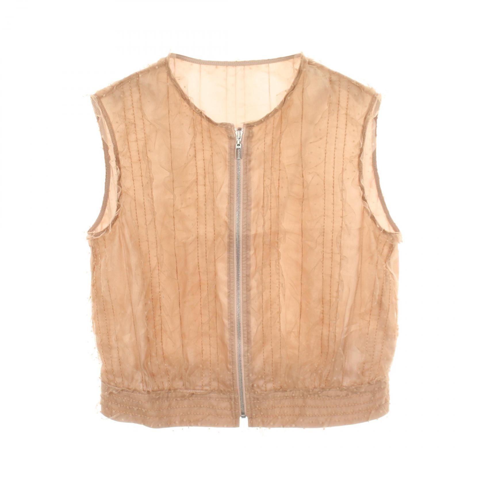 フォクシー FOXEY ル パルクトップ ドット チュール ベスト 衣料品 トップス ポリエステル レディース ベージュ系 43441 【中古】