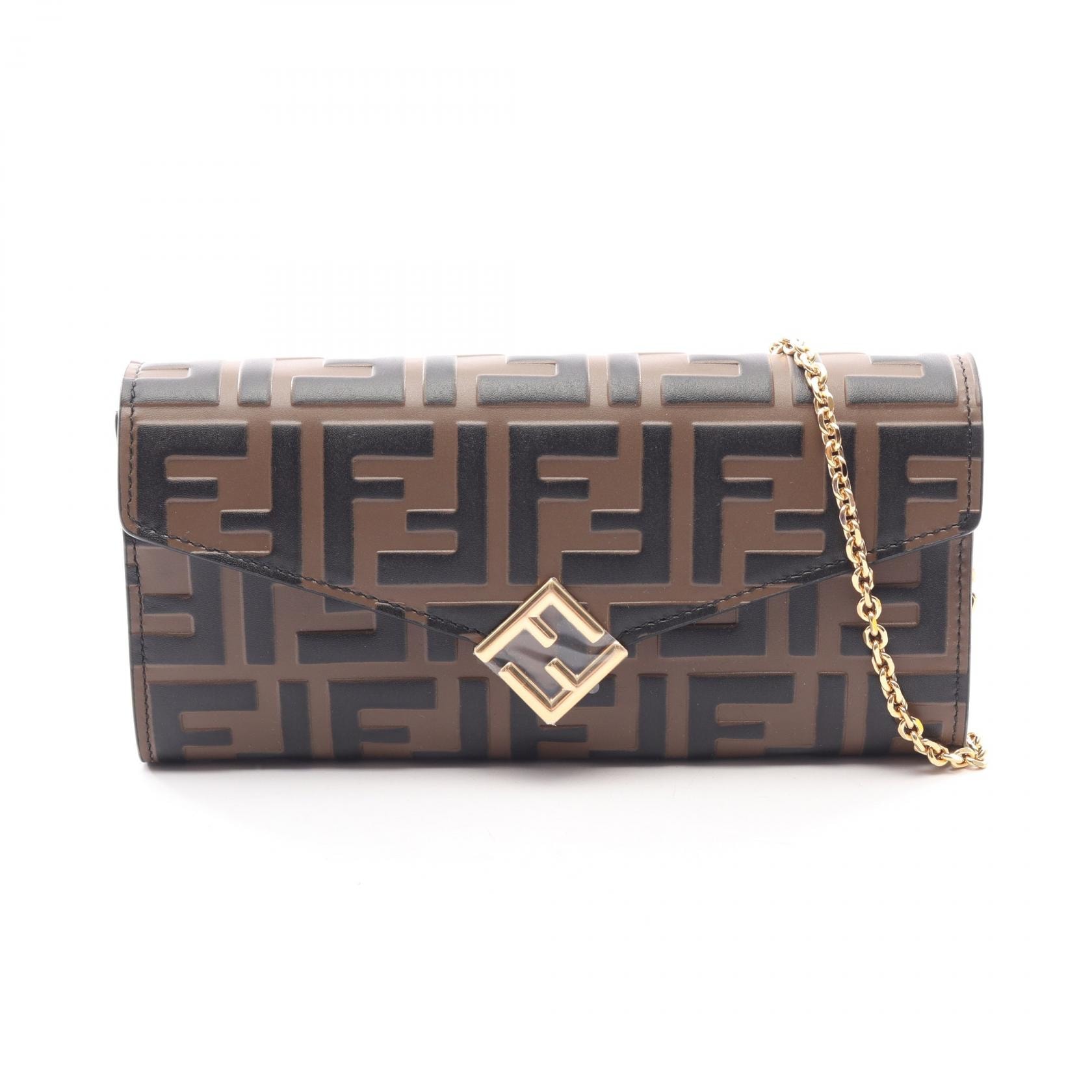 フェンディ FENDI FFダイヤモンド ショルダーバッグ バッグ レザー レディース ブラウン系 8M0365ADYMF13VK 【新品】