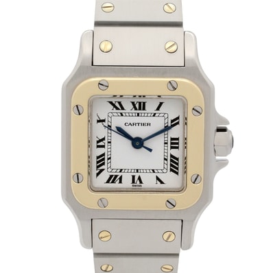 カルティエ CARTIER サントス ガルベ SM 腕時計 時計 ステンレススチール レディース ホワイト系 0902 【中古】