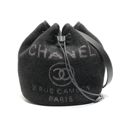 シャネル CHANEL ドーヴィル ツイード バケット 巾着 28番台 2019 ショルダーバッグ【中古】