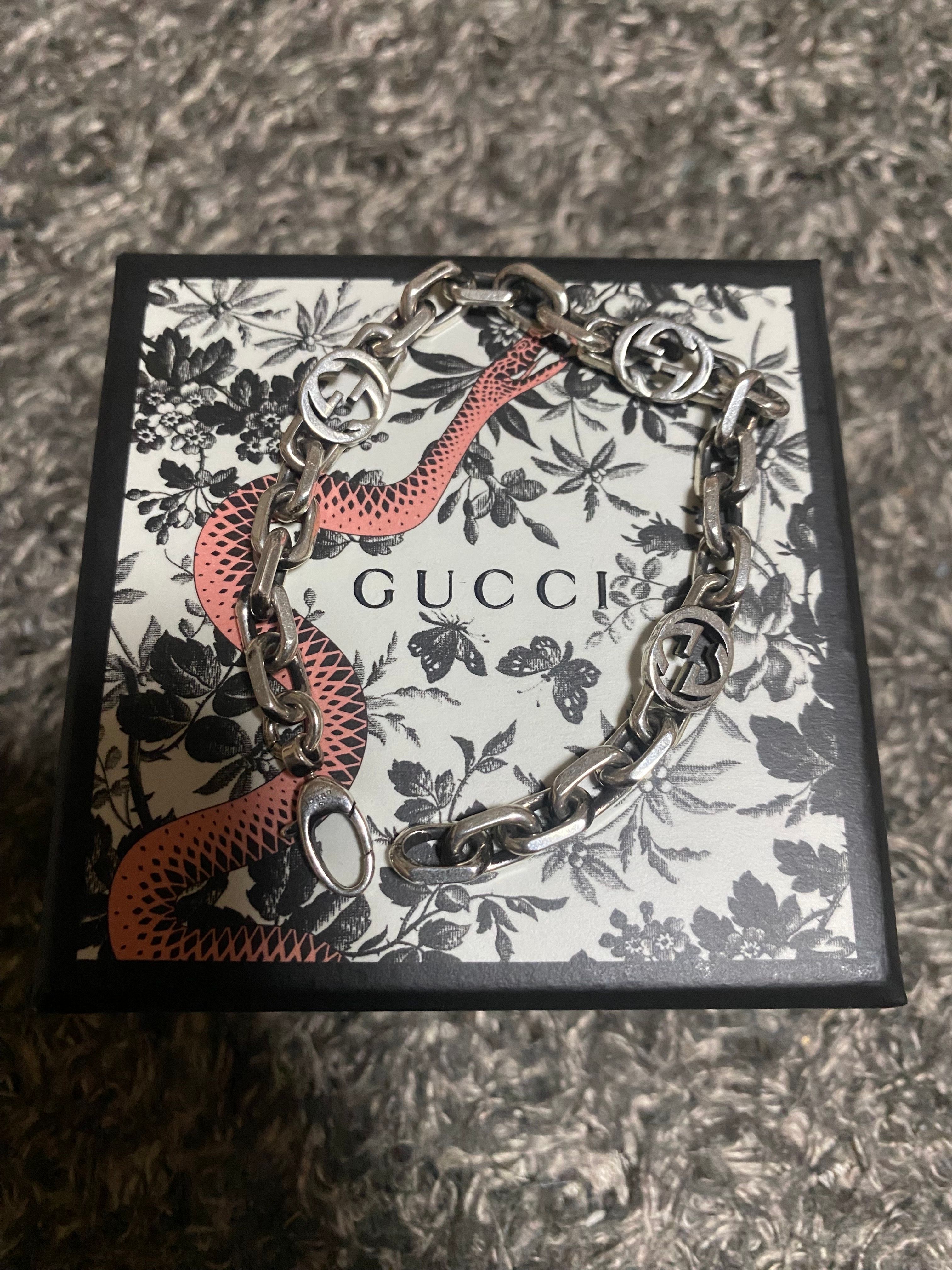 GUCCI Silver Bracelet With Interlocking G