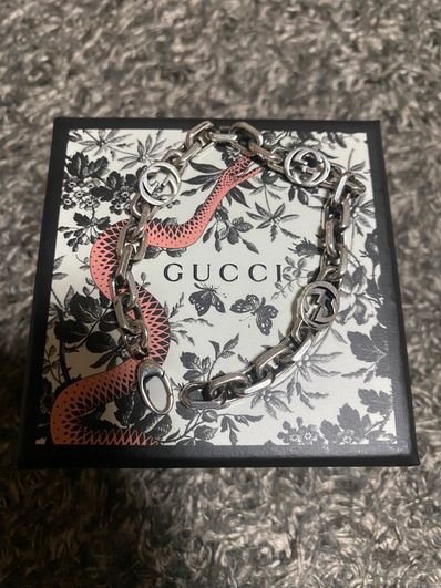 GUCCI Silver Bracelet With Interlocking G
