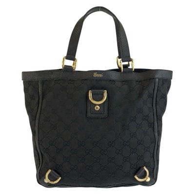 GUCCI グッチ アビー ブラック 黒 ゴールド金具 GGキャンバス レザー/ トートバッグ ハンドバッグ 603233 【中古】