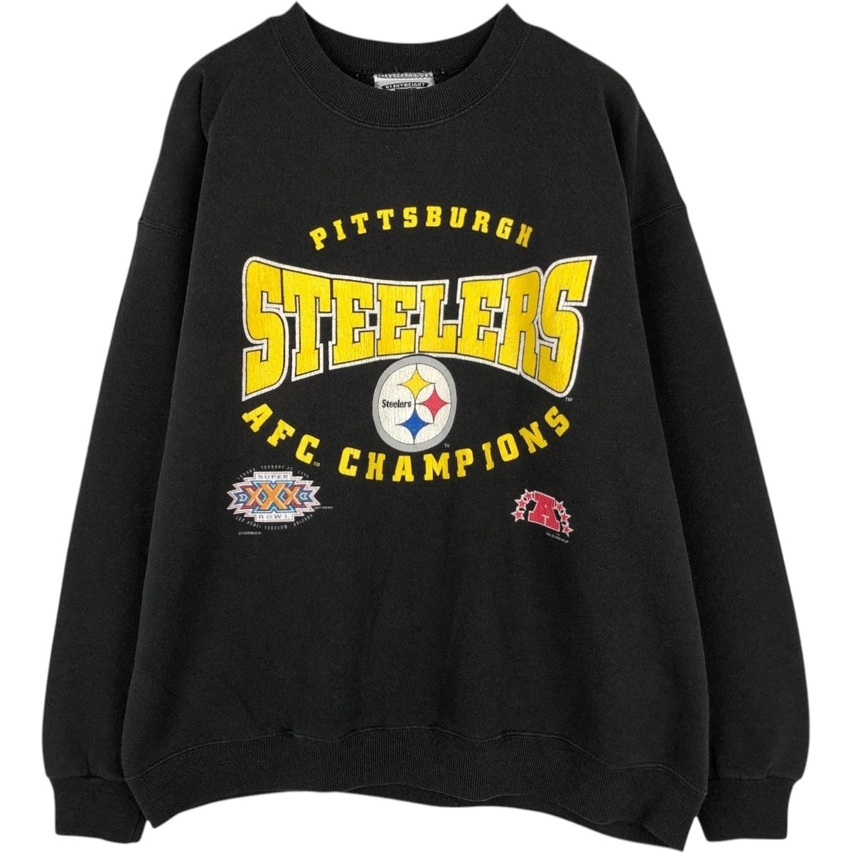 古着 90年代 リー Lee NFL PITTSBURGH STEELERS ピッツバーグスティーラーズ SUPER BOWL XXX スーパーボウル プリントスウェットシャツ トレーナー USA製 メンズXL相当 ヴィンテージ/eaa680626