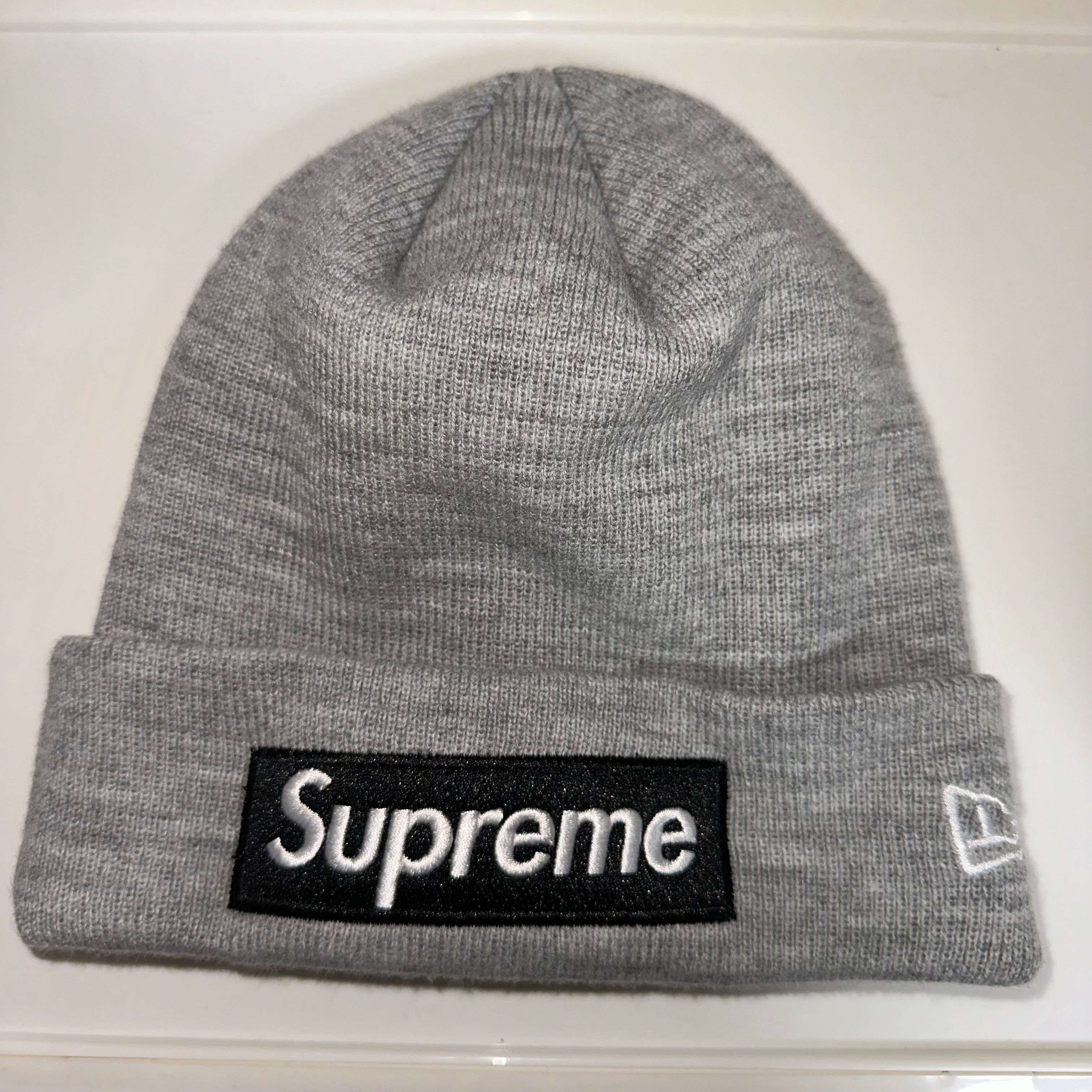 Supreme New Era Box Logo Beanie "Heather Grey"