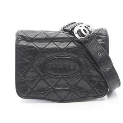 シャネル CHANEL ワイルドステッチ ショルダーバッグ バッグ カーフ(牛革) レディース ブラック系 【中古】