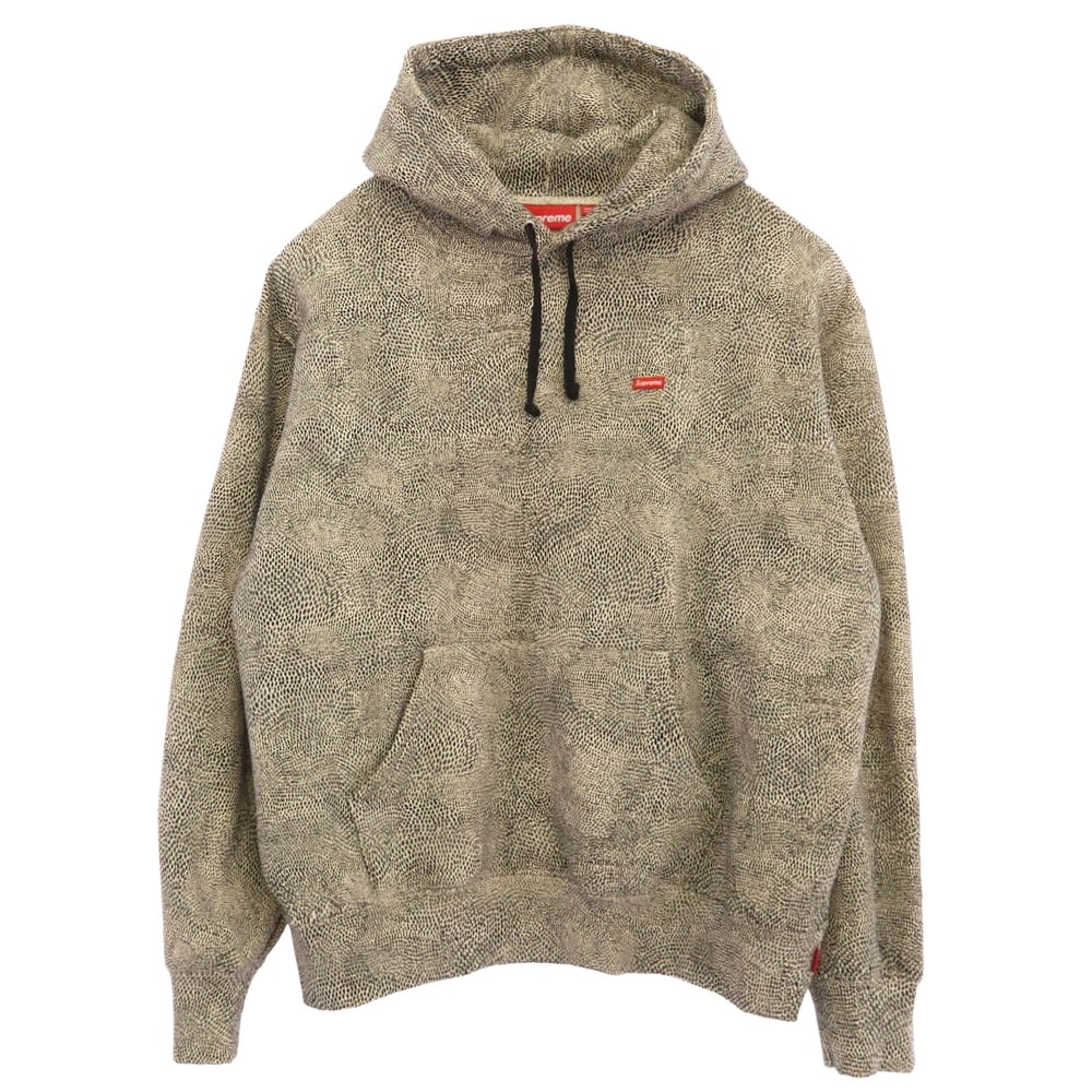 Supreme シュプリーム パーカー 25SS Small Box Hooded Sweatshirt Snakeskin スモールボックスロゴ プルオーバーパーカー フーディー スネークスキン ブラック系 ホワイト系 M【美品】【中古】