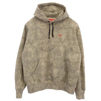 Supreme シュプリーム パーカー 25SS Small Box Hooded Sweatshirt Snakeskin スモールボックスロゴ プルオーバーパーカー フーディー スネークスキン ブラック系 ホワイト系 M【美品】【中古】