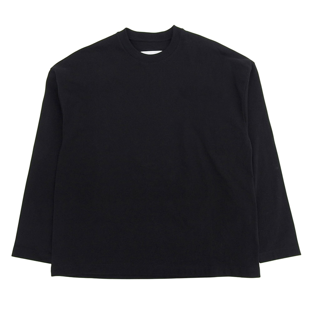 ジルサンダー 美品 ヘビーコットン オーバーサイズ ロンT トップス メンズ ブラック M J22GC0200 J20244 25年 M