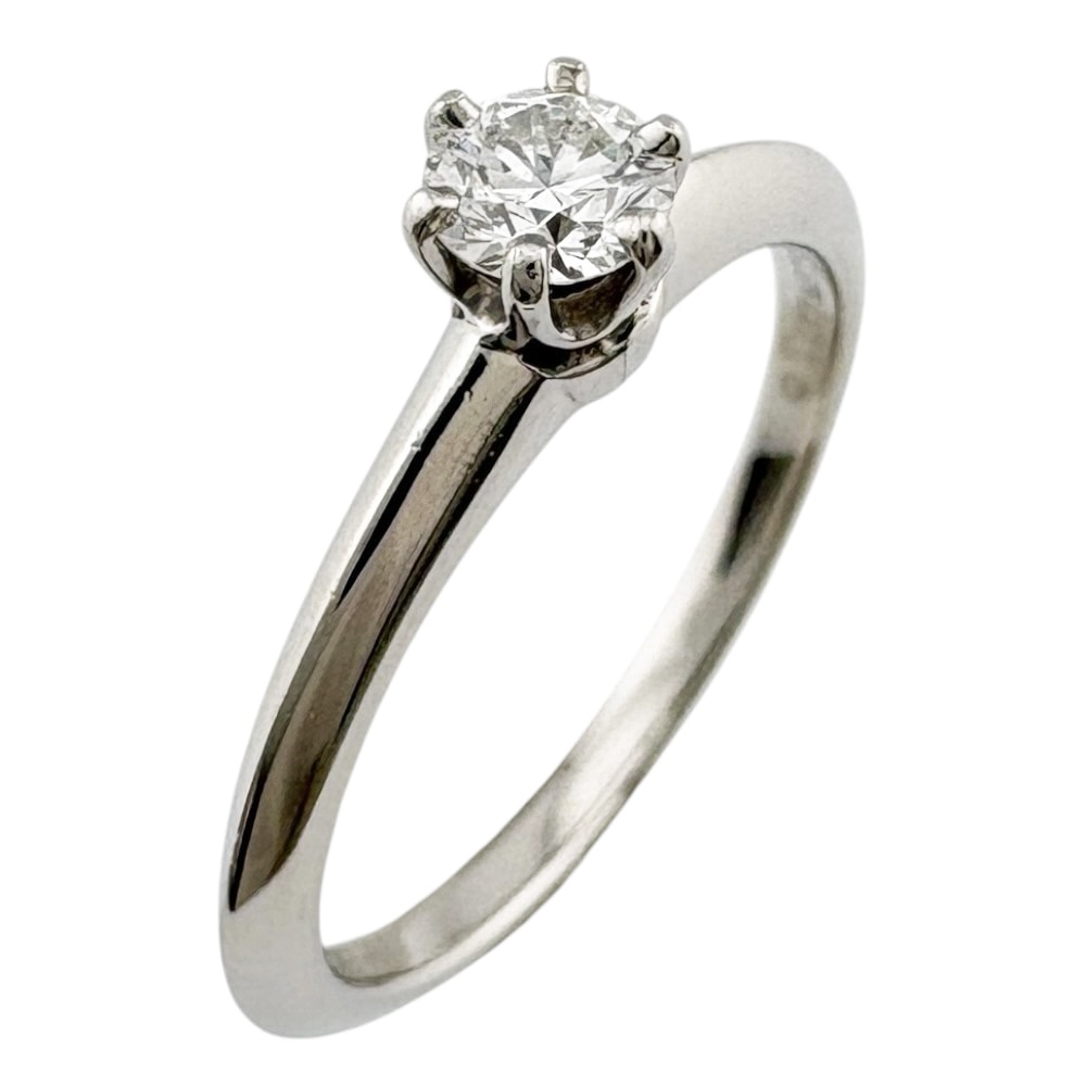 ティファニー ソリティア リング 指輪 9号 Pt950プラチナ ダイヤモンド レディース TIFFANY&Co.  中古