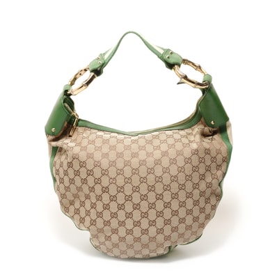 グッチ GUCCI バンブー ワンショルダー GGキャンバス ショルダーバッグ【中古】