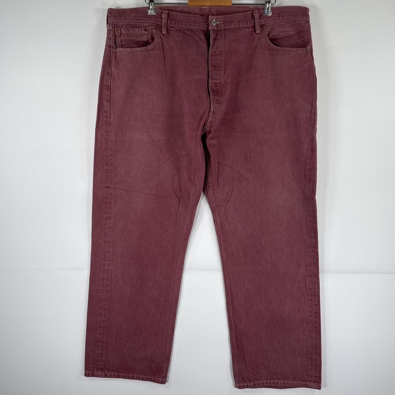 古着 リーバイス Levi's デニムパンツ 501 ジーパン ストレート 大きいサイズ ボタンフライ カラーパンツ ビッグ w46 L32  レッド系 メンズ