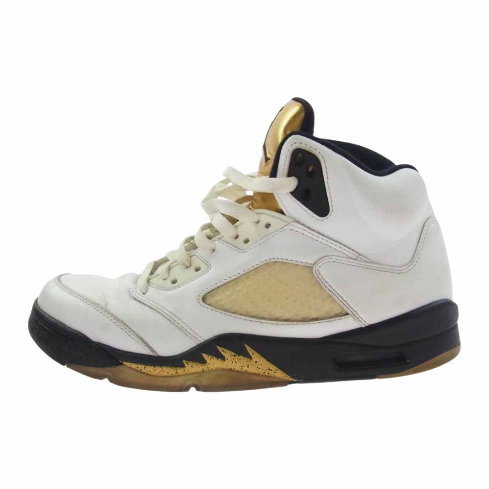 NIKE ナイキ スニーカー 136027-133 AIR JORDAN 5 RETRO OLYMPIC (2016) エアジョーダン5 レトロ オリンピック スニーカー ホワイト系 26.5cm【中古】