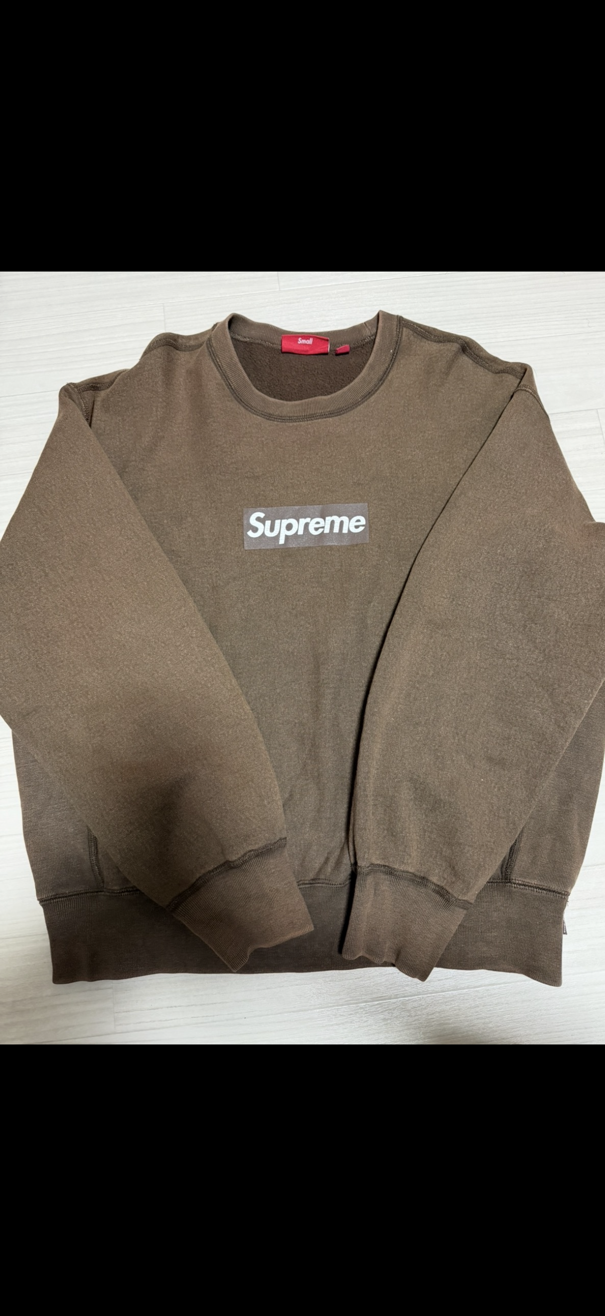 Supreme Washed Box Logo Crewneck "Brown"