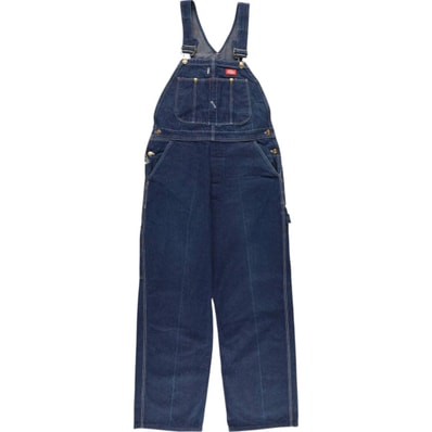 古着 濃紺 ~90年代 ディッキーズ Dickies デニムオーバーオール USA製 メンズw35相当 ヴィンテージ/eaa534609