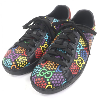 極美品 グッチ ローカットスニーカー ブラック メンズ 8.5 610085