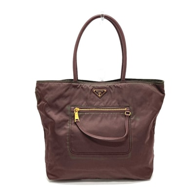 プラダ PRADA セミショルダー BR4354 ロゴプレート バッグ カバン 肩掛け ショルダーバッグ トートバッグ レザー/ナイロン パープル