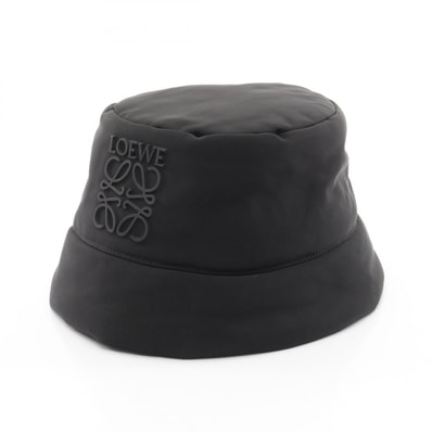 ロエベ LOEWE パファー バケット ハット 帽子 ポリエステル レディース ブラック系 【中古】