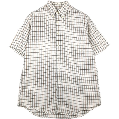 古着 ブルックスブラザーズ Brooks Brothers 346 半袖 ボタンダウン チェックシャツ メンズM相当/rab182133