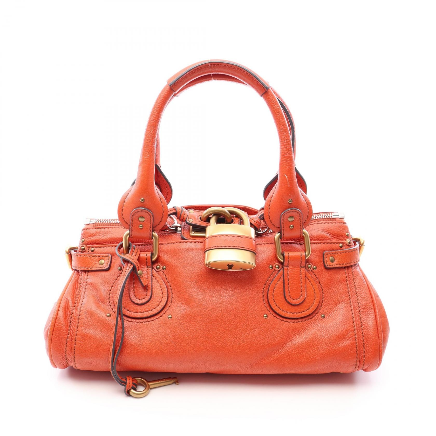 クロエ Chloe パディントン ハンドバッグ バッグ レザー レディース オレンジ系 【中古】
