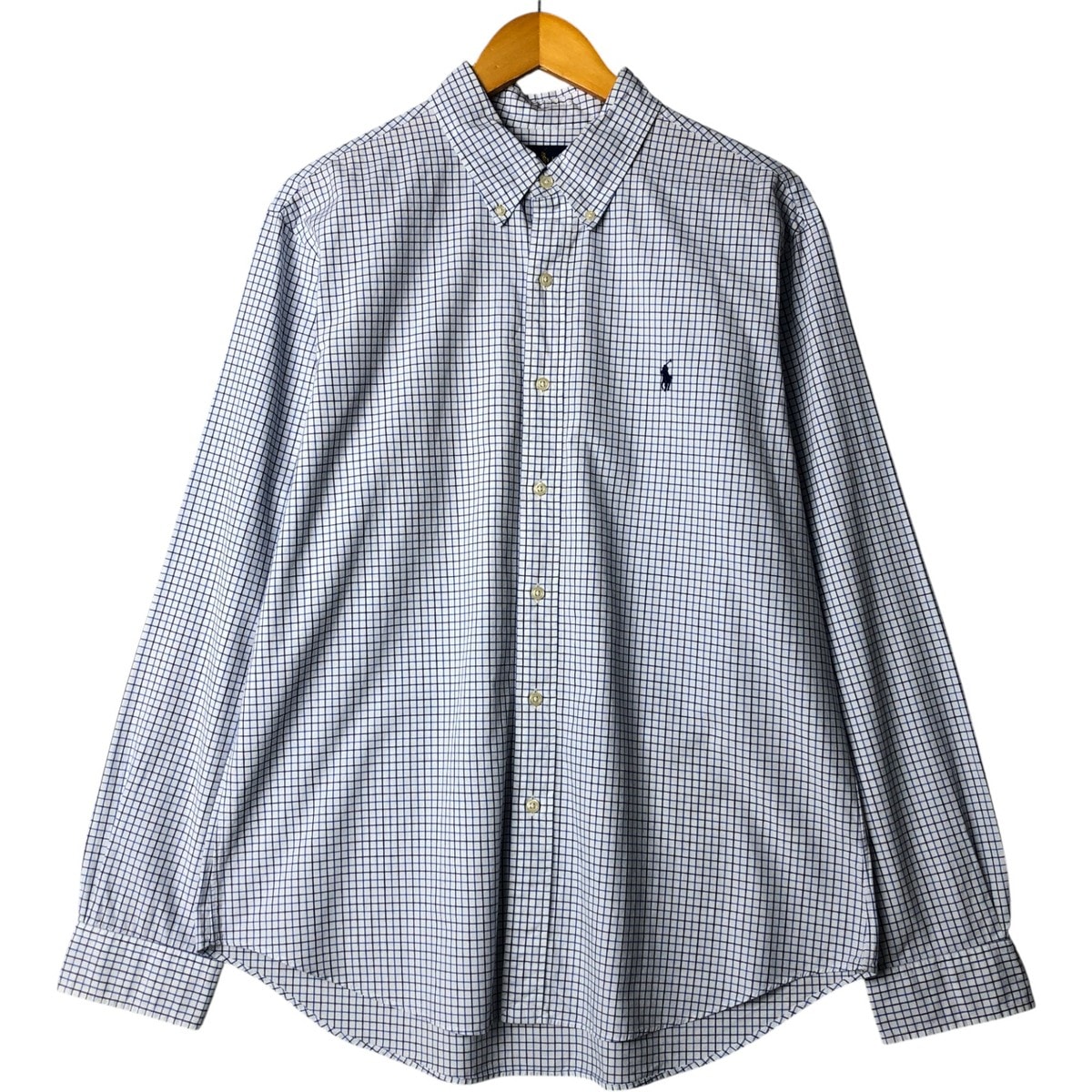 古着 ラルフローレン Ralph Lauren SLIM FIT 長袖 ボタンダウンチェックシャツ メンズXL相当/eaa568736