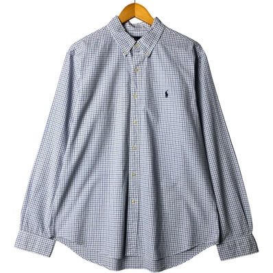 古着 ラルフローレン Ralph Lauren SLIM FIT 長袖 ボタンダウンチェックシャツ メンズXL相当/eaa568736