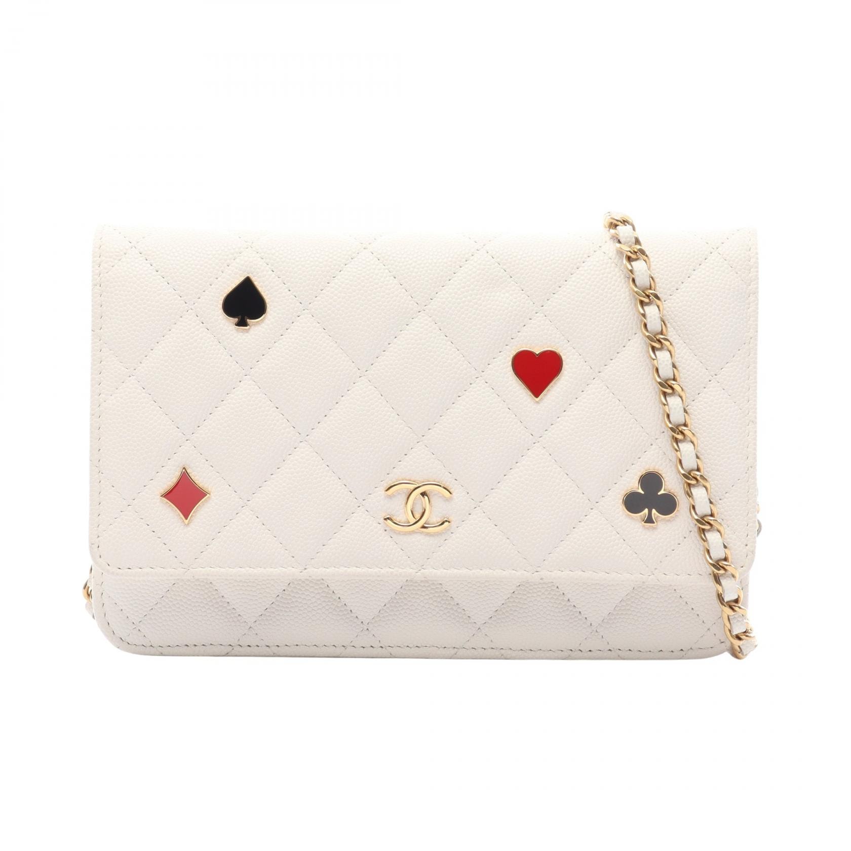 シャネル CHANEL マトラッセ トランプ ショルダーバッグ バッグ キャビアスキン(グレインドカーフ) レディース ホワイト系 AP3076 【中古】