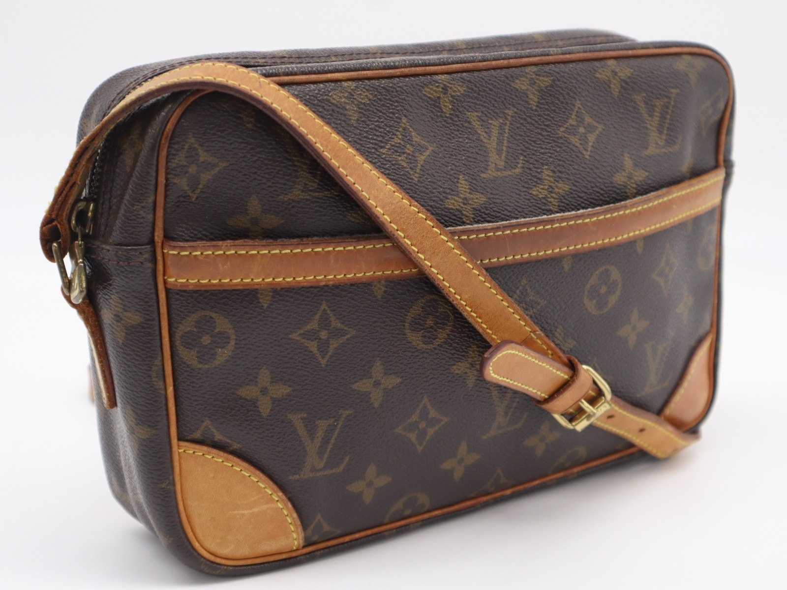 LOUIS VUITTON ルイ・ヴィトン モノグラム キャンバス トロカデロPM M51274 ショルダーバッグ ブラウン コーティングキャンバス レザー レディース