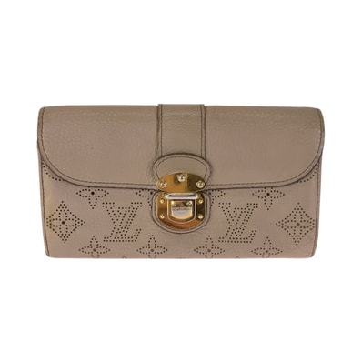 LOUIS VUITTON ルイヴィトン モノグラム マヒナ ポルトフォイユ イリス ベージュ ゴールド金具 レザー 長財布 ロングウォレット 601422 【中古】