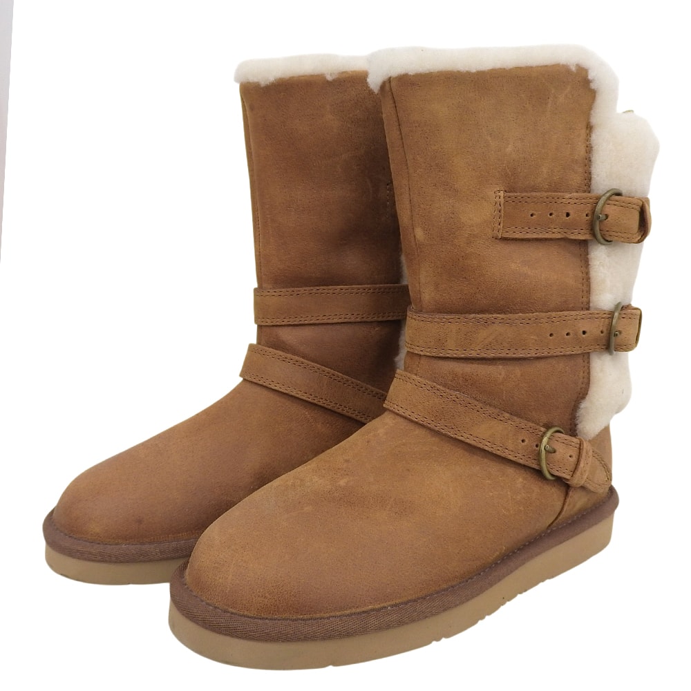 アグ ヴィンテージ加工 スエード レザー ムートンブーツ シューズ レディース ブラウン 23cm 6(US)