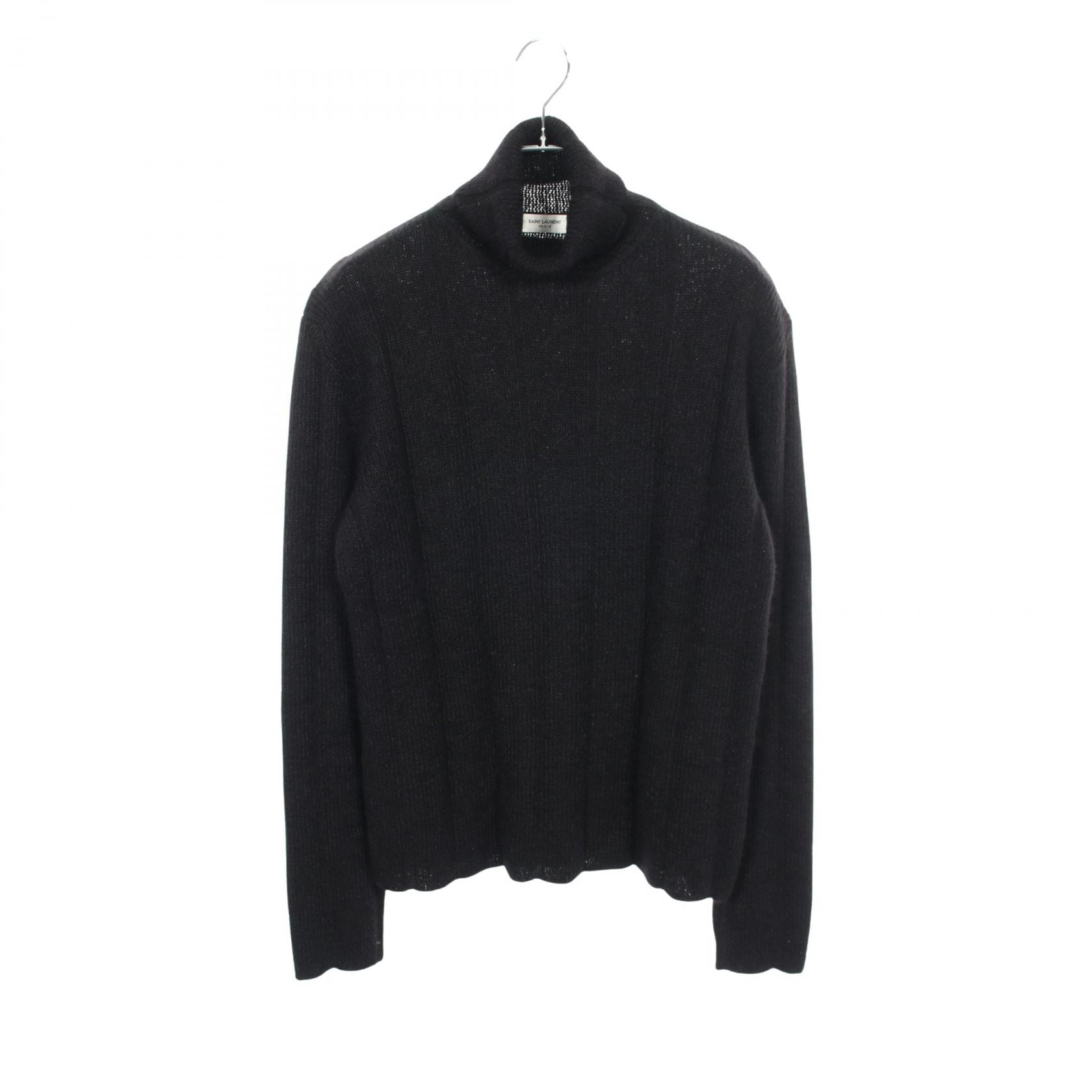 サンローランパリ SAINT LAURENT PARIS タートルネック リブ ニット 衣料品 トップス ウール モヘヤ / ナイロン メンズ ブラック系 665882 【中古】