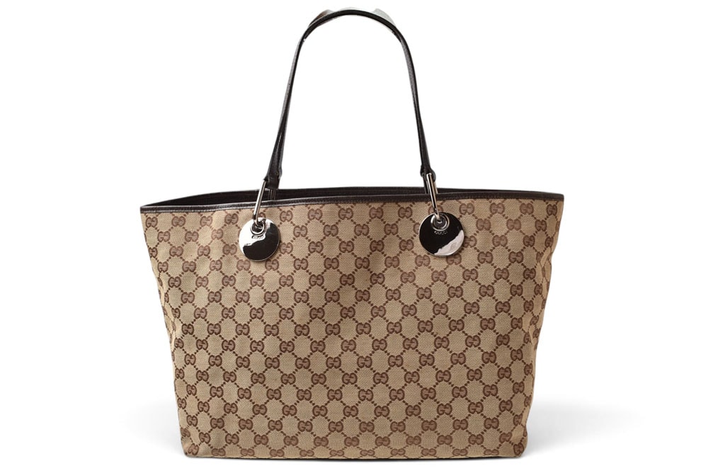 グッチ トートバッグ/ショッピングバッグ GUCCI 120838 GGキャンバス ベージュ ブラウン レディース メンズ A4収納可能【中古】
