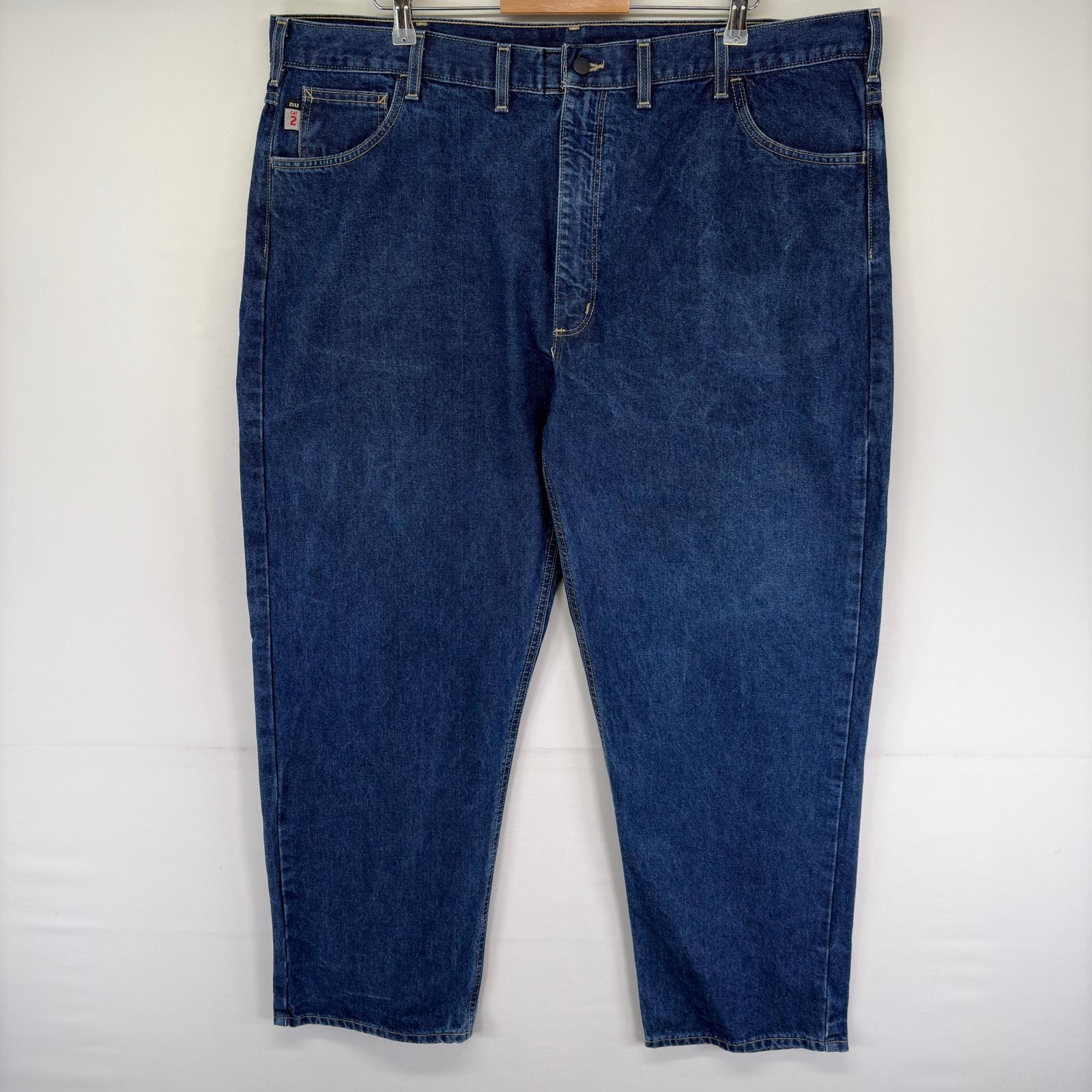 古着 カーハート Carhartt デニム パンツ ワンポイント 大きいサイズ 5ポケット ジーパン ジッパーフライ w46 L30  ブルー系 メンズ