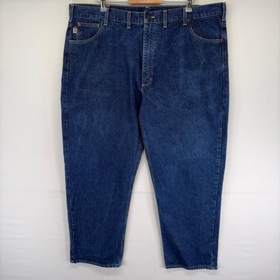 古着 カーハート Carhartt デニム パンツ ワンポイント 大きいサイズ 5ポケット ジーパン ジッパーフライ w46 L30 ブルー系 メンズ