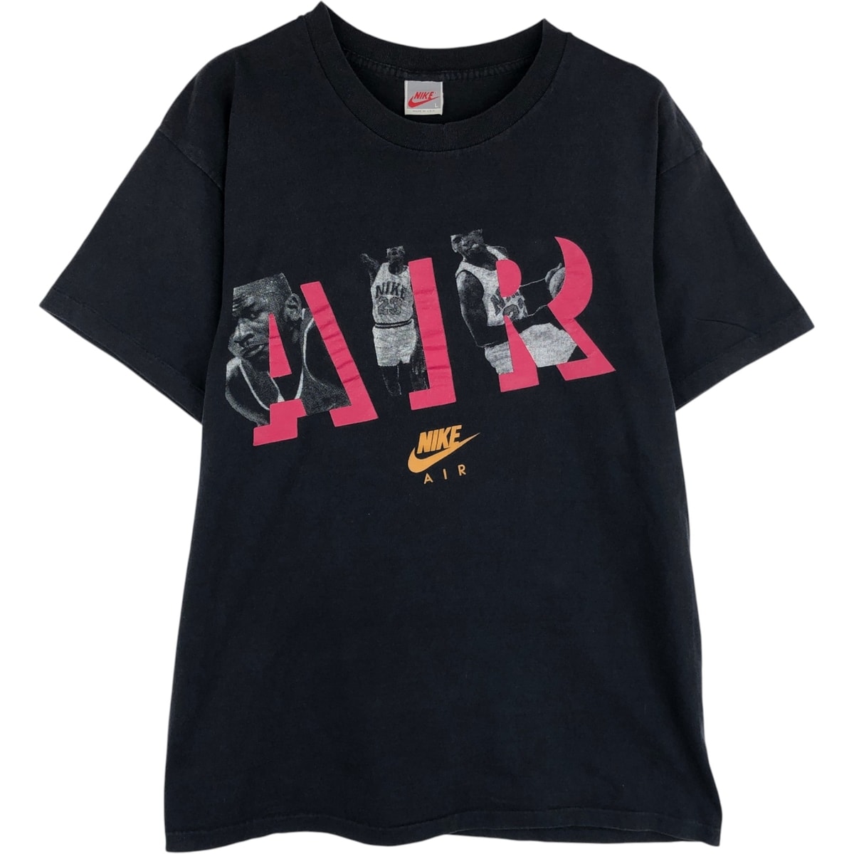 古着 90年代 ナイキ NIKE 銀タグ AIR MICHAEL JORDAN マイケルジョーダン スポーツプリントTシャツ USA製 メンズL相当 ヴィンテージ/eaa640817