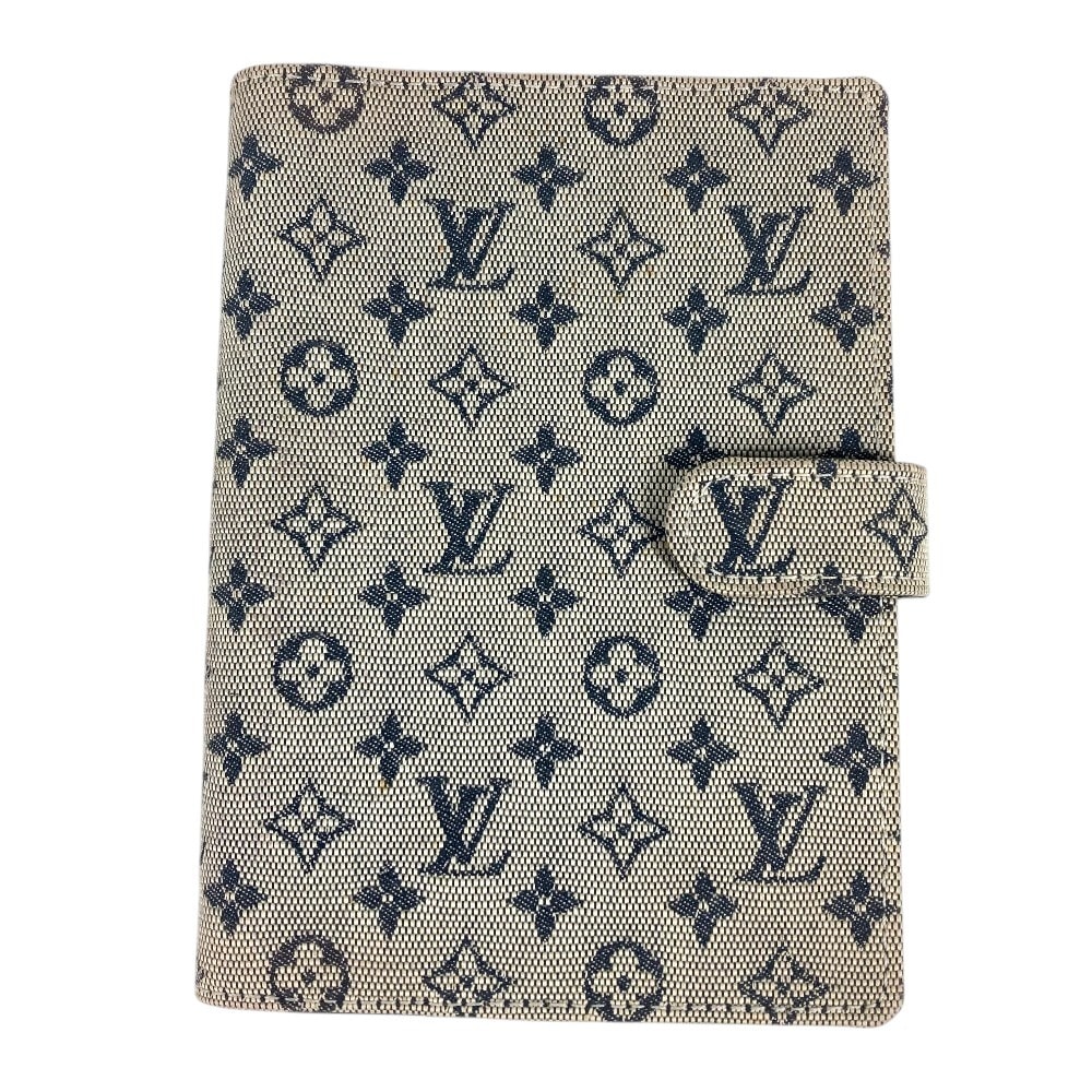 ルイヴィトン LOUIS VUITTON アジェンダPM アジェンダ PM R20910 モノグラムミニ システム手帳 カードポケット付き ステーショナリー 2つ折り 手帳カバー モノグラムミニキャンバス ブルー