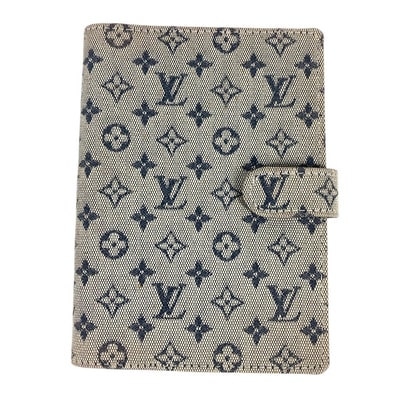 ルイヴィトン LOUIS VUITTON アジェンダPM アジェンダ PM R20910 モノグラムミニ システム手帳 カードポケット付き ステーショナリー 2つ折り 手帳カバー モノグラムミニキャンバス ブルー
