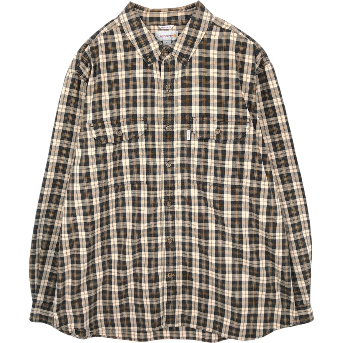 古着 カーハート Carhartt RELAXED FIT 長袖 ボタンダウン ワークシャツ メンズXL相当/eaa676383