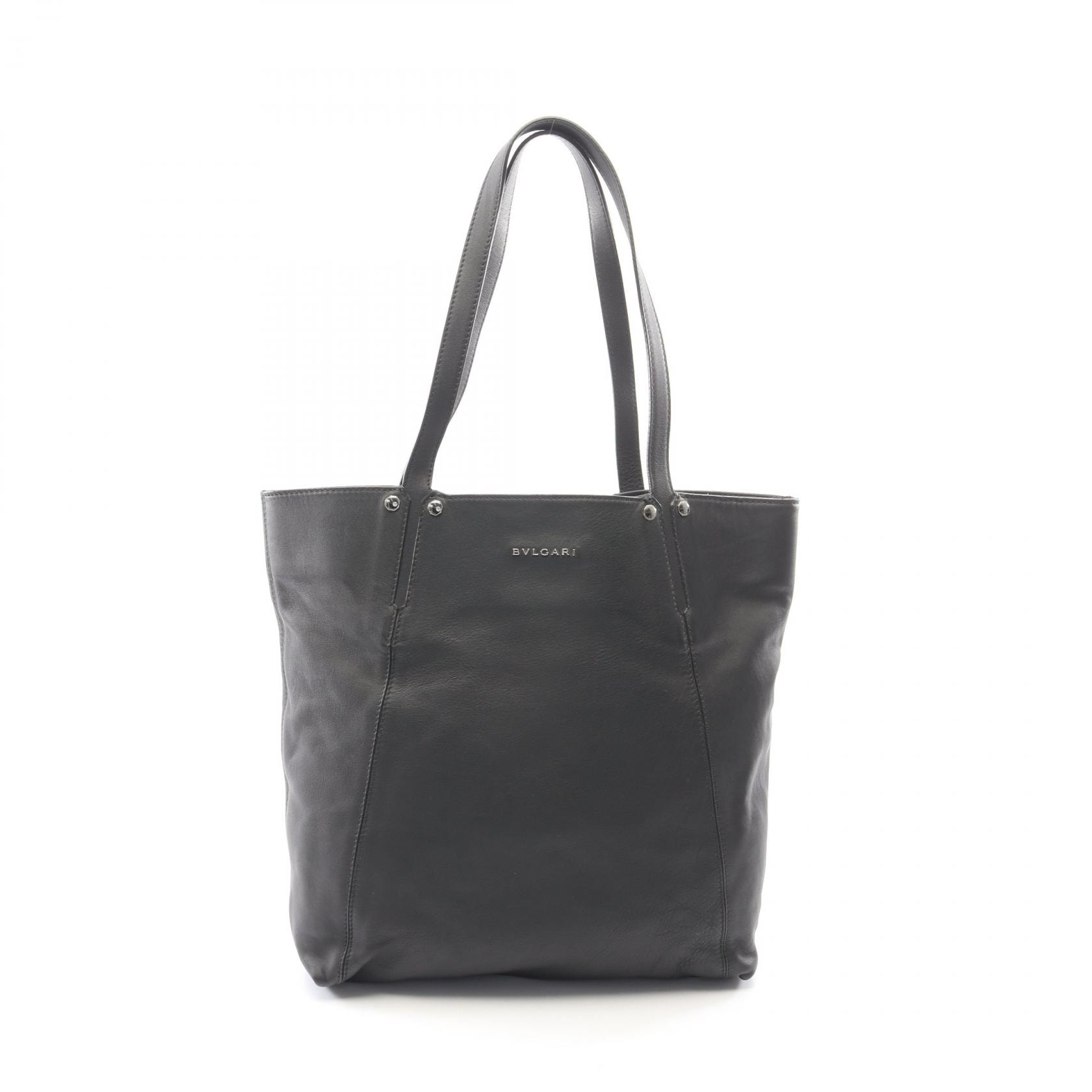 ブルガリ BVLGARI ロゴ トートバッグ バッグ レザー メンズ ブラック系 【中古】