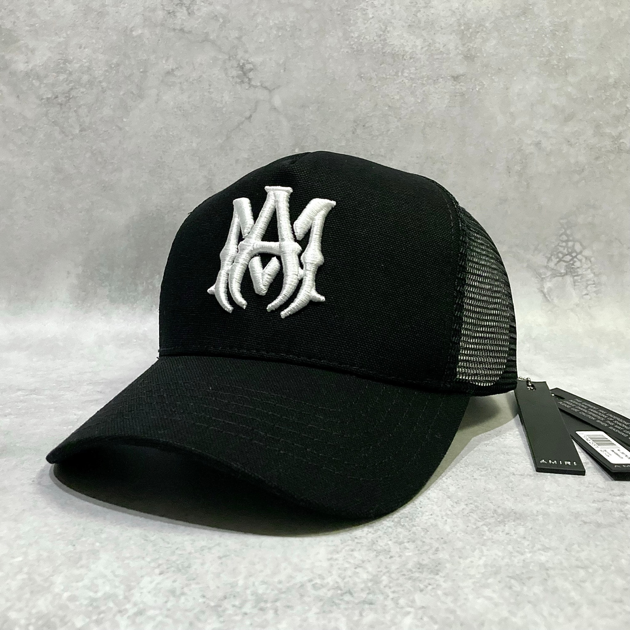 AMIRI MA Logo Trucker Hat "Black/White"