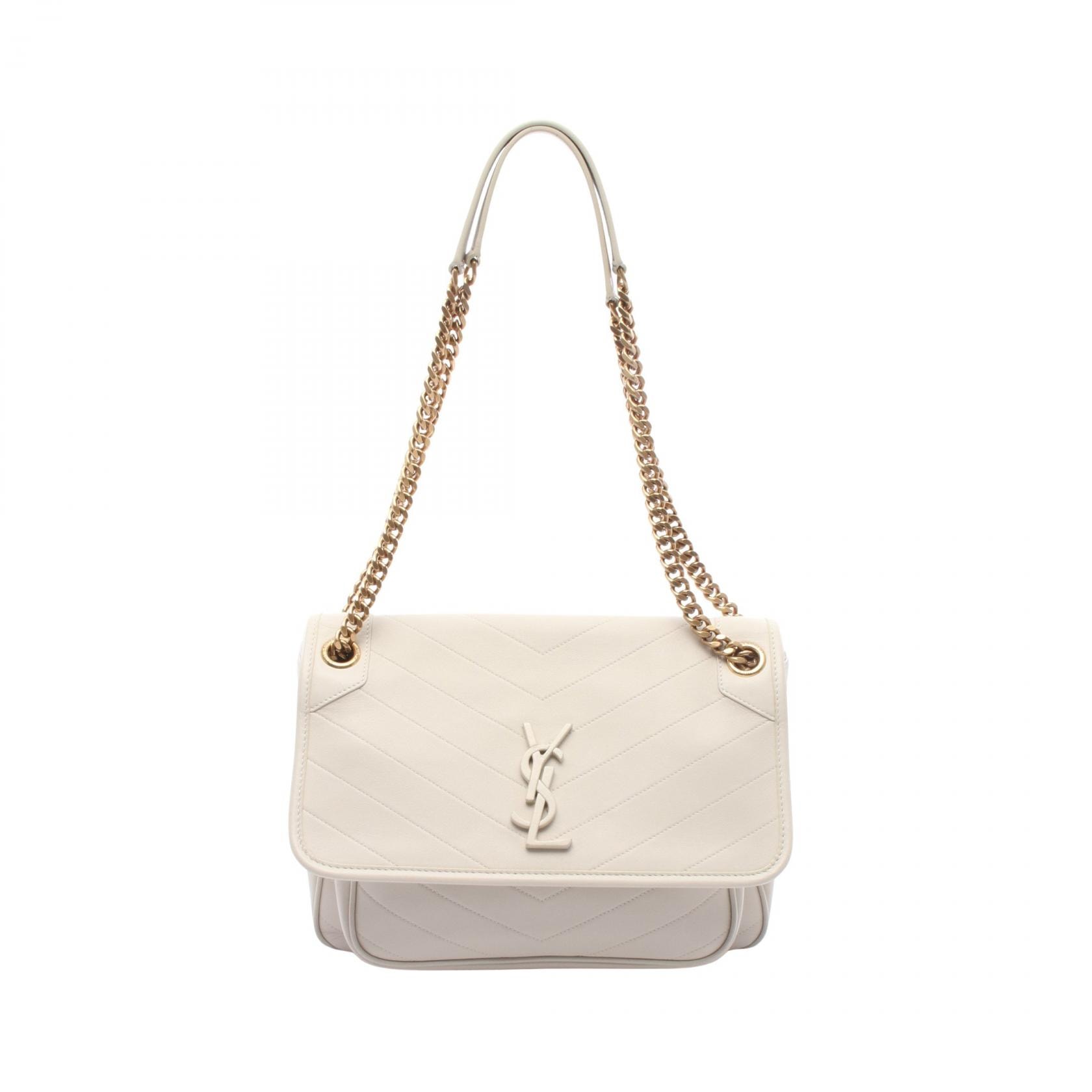 サンローランパリ SAINT LAURENT PARIS ニキ ショルダーバッグ バッグ レザー レディース ホワイト系 6331840 【中古】