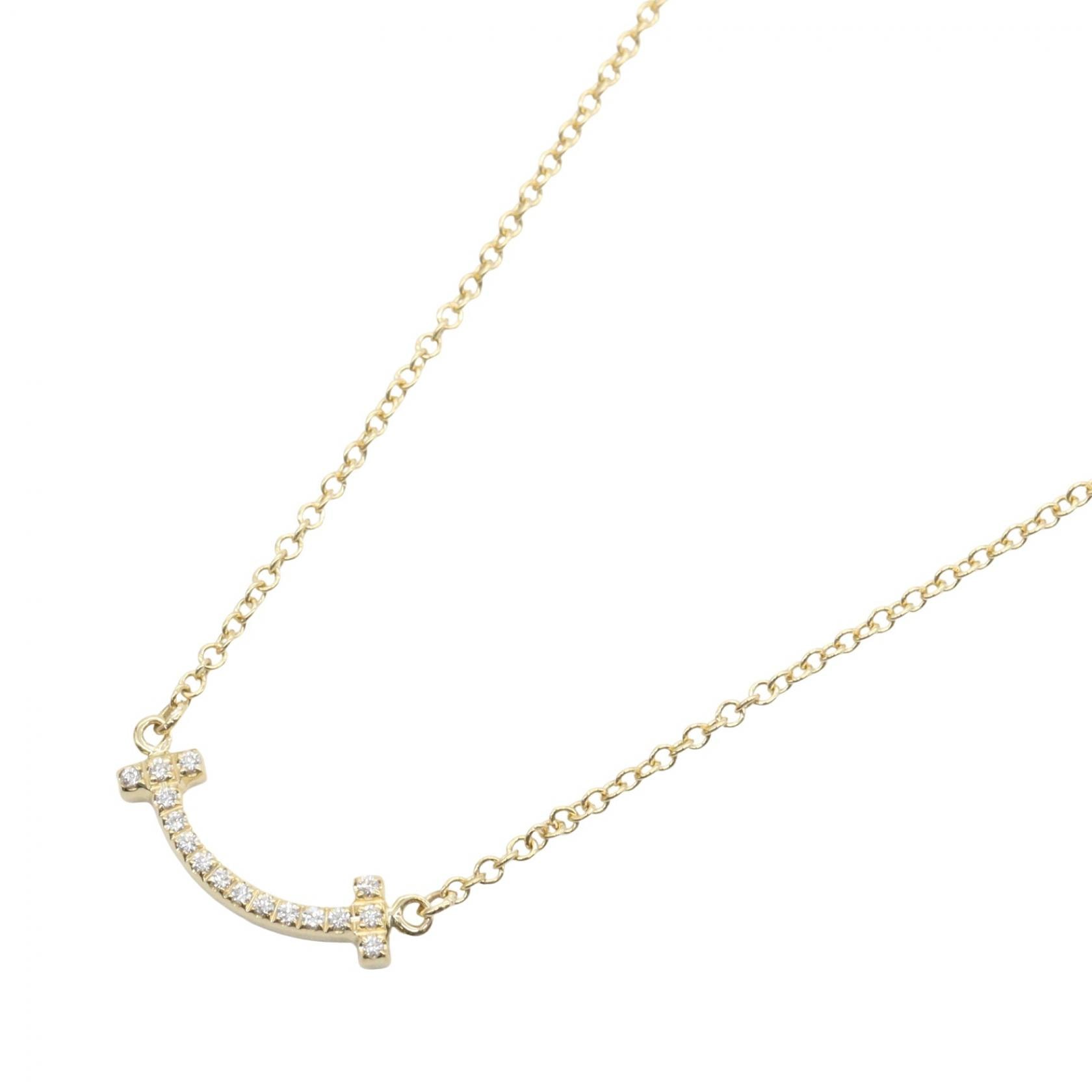 ティファニー TIFFANY&CO Tスマイルミニ ダイヤ ネックレス ネックレス ジュエリー K18(イエローゴールド) ダイヤモンド レディース ゴールド系 / クリア系 62617683 【中古】