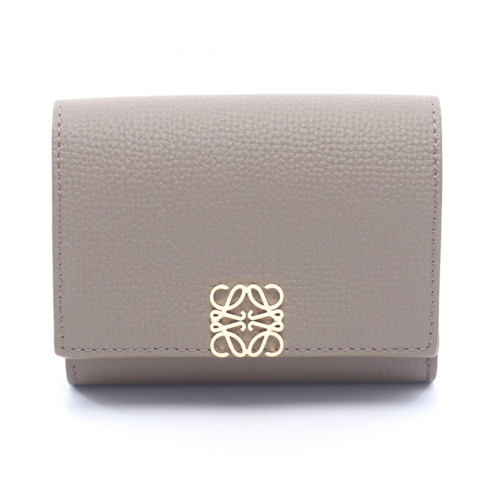 ロエベ LOEWE アナグラム トライフォールド ウォレット 三つ折り財布 財布 レザー レディース グレー系 C821TR2X163170 【新品】
