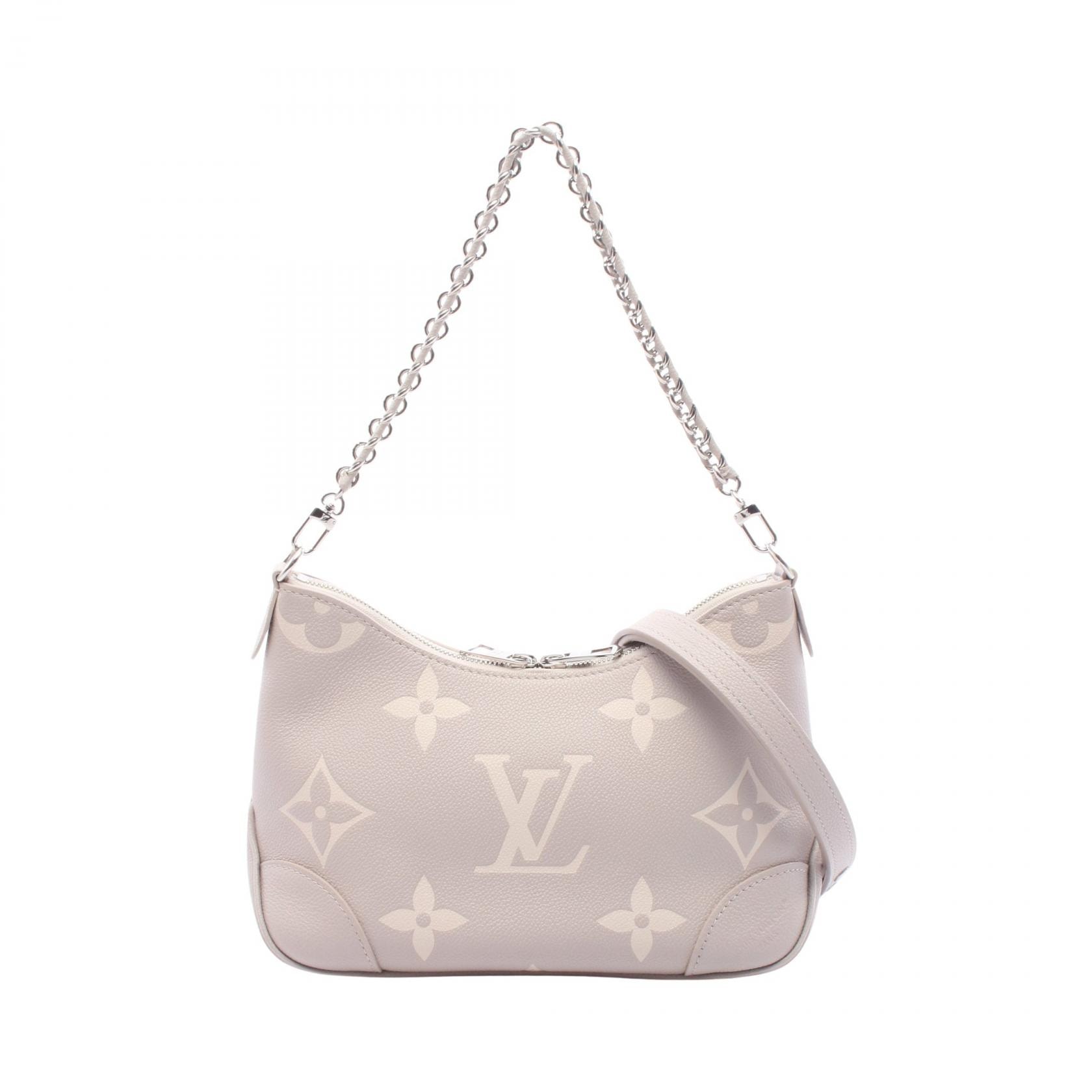 ルイ・ヴィトン LOUIS VUITTON ブーローニュ NM バイカラーモノグラムアンプラント ブリューム ホワイトクオーツ 2WAY ハンドバッグ バッグ レザー モノグラム・アンプラント グレー レディース グレー系 / アイボリー系
