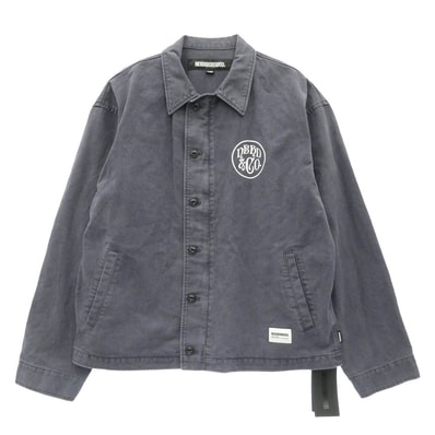 NEIGHBORHOOD ネイバーフッド 24AW 242AQNH-JKM02 UTILITY JACKET ユーティリティ ジャケット ロゴ プリント ネイビー系 XL【新古品】【未使用】【中古】